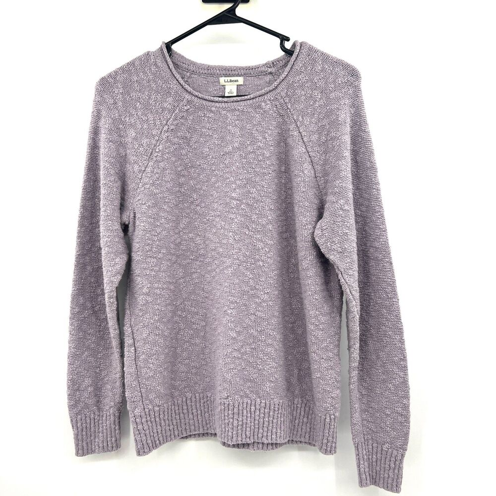 L.L. Bean Women's Lavender Textured Knit Rollneck Pullover Sweater Size S